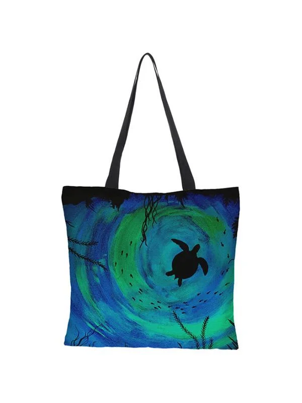 Marine animal print waterproof handbag