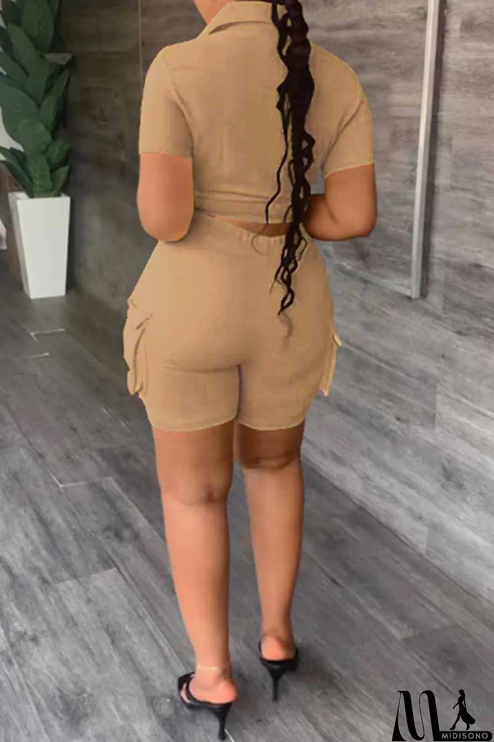 MidiSono - Sky Blue Casual Street Print Letter Turndown Collar Short Sleeve Two Pieces