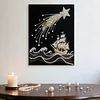 DIY Pearl Painting Sea for Home Wall Decor with Frame(40x30cm)