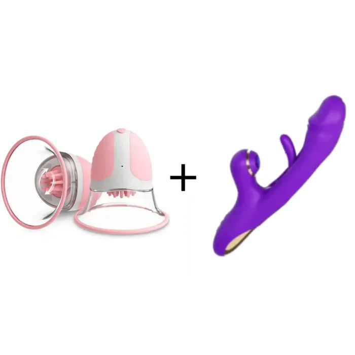 10 Vibration 360 Rotational Stimulation Nipple Suckers