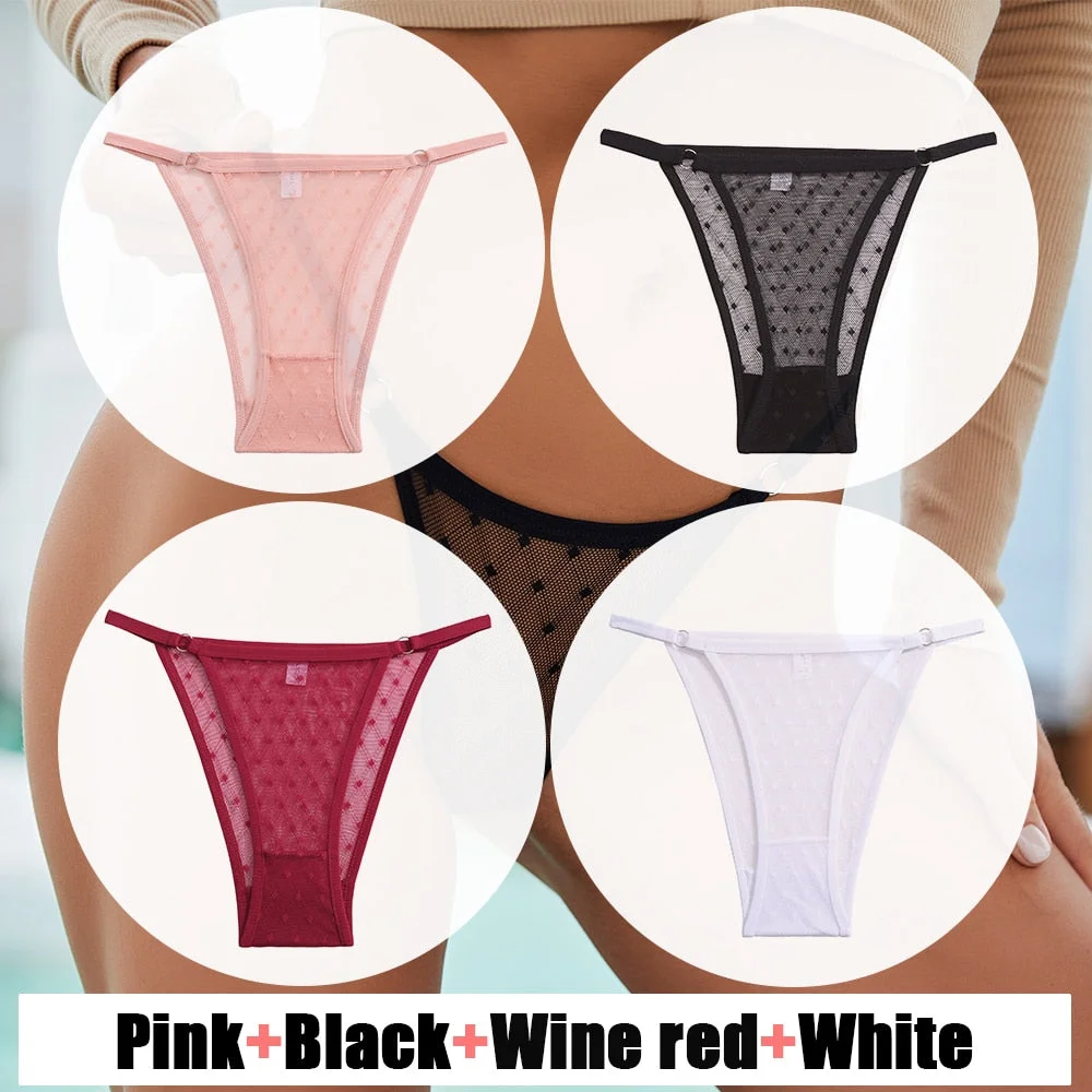 Sexy Lace Panties Women's Underwear Mesh Transparent Sexy lingerie Soft Intimate Underpants Plus Size M-XXL Female Underwear