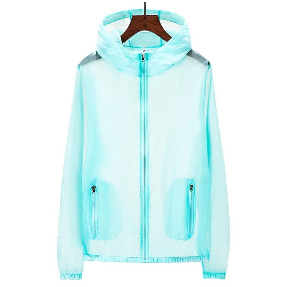 Unisex Summer Pockets Zip Hooded Windproof Sun Protection Coat Fishing Jacket Nylon Casual Long Sleeve coat perfect gift
