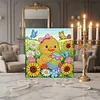 Easter Duck DIY Perlenmalerei Kunstsets mit Rahmen 25x25 cm Perlengem&auml;lde Bildkunst Basteln f&uuml;r Erwachsene Anf&auml;nger Wanddekoration f&uuml;r Zuhause