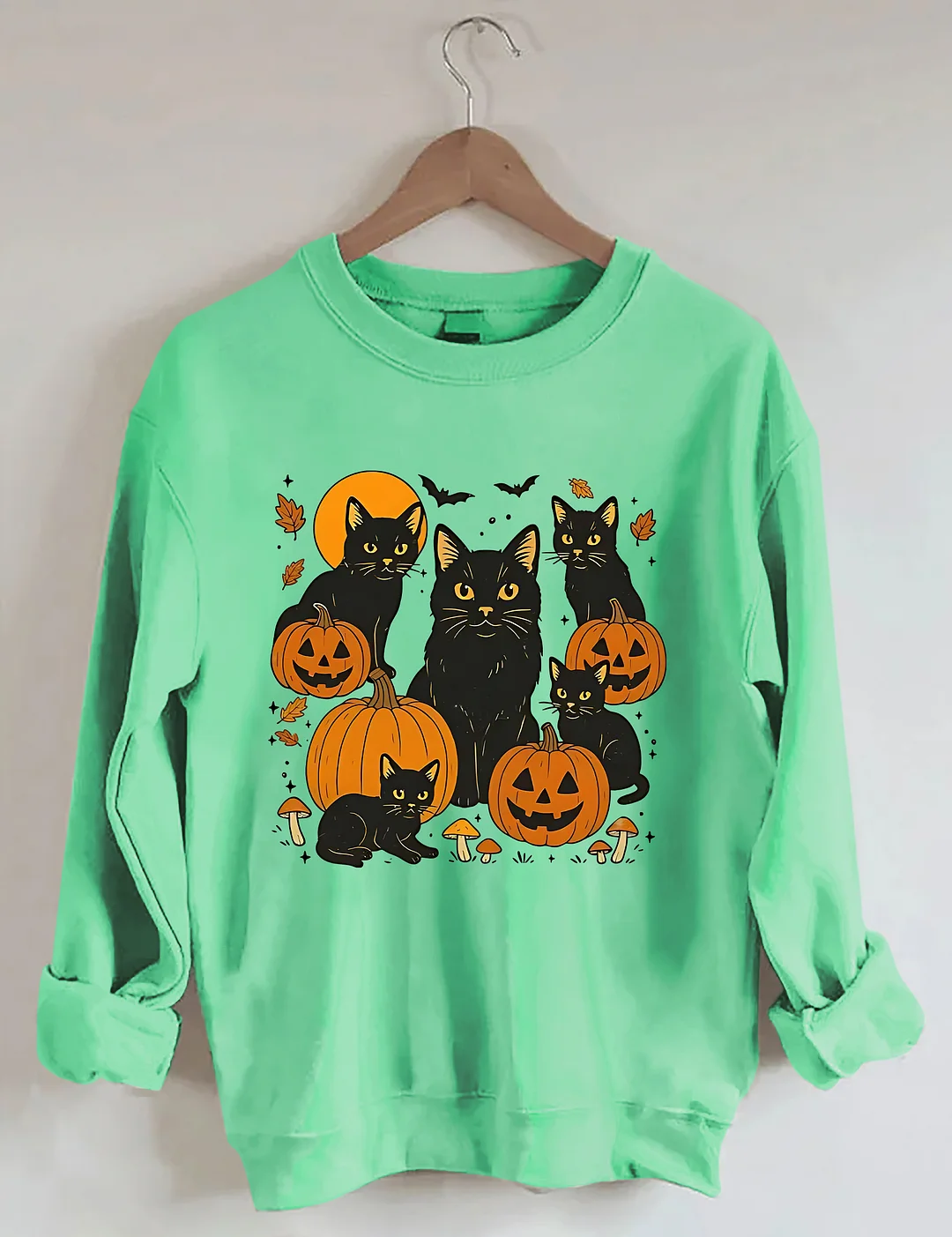 Halloween Cat And Pumpkin Sweatshirt
