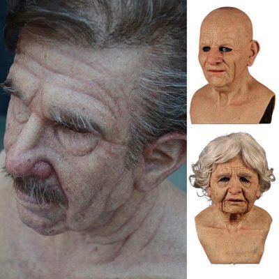 Bald Wrinkle Old Man Halloween Party Mask