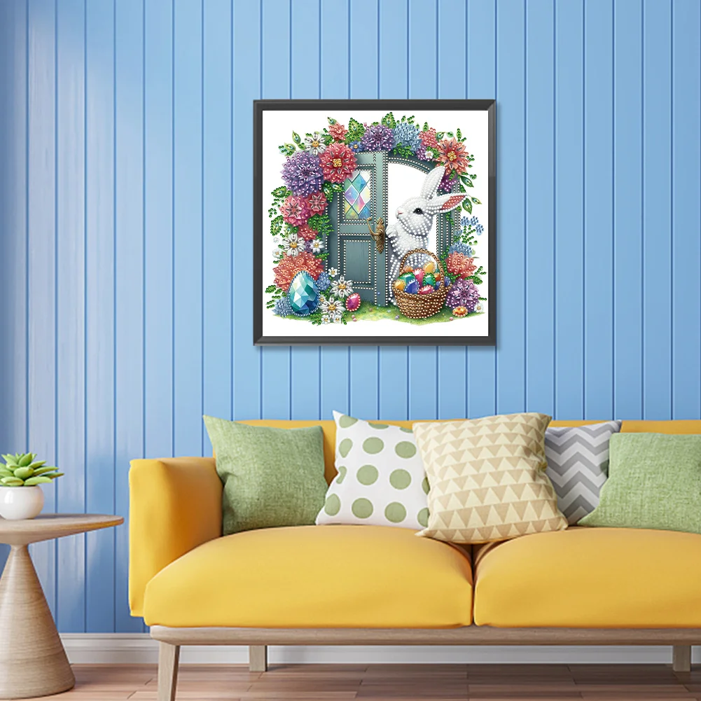 Diamond Painting - Partial Special Shaped Drill - Garden Rabbit(Canvas|30*30cm)