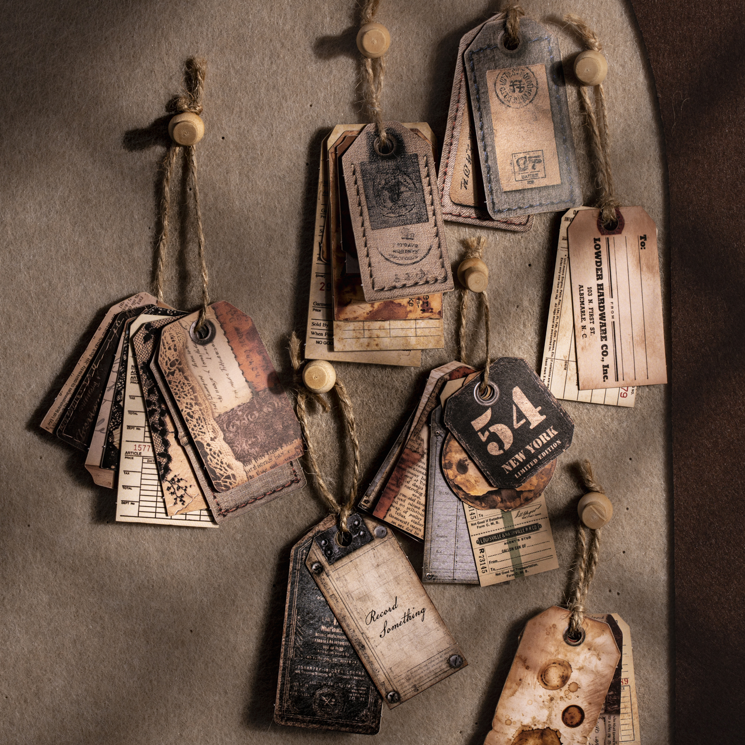 스티커 - 태그 크래프트 시리즈 빈티지 커피 레이스 라벨