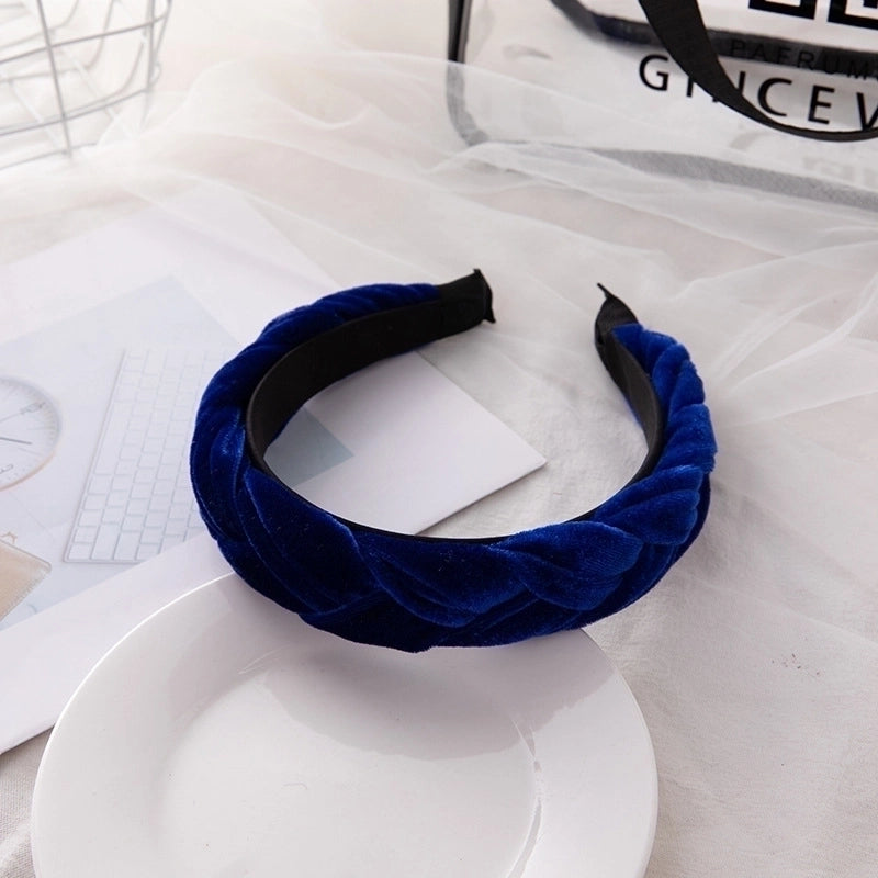 Europe And The United States Net Red Golden Velvet Braided Headband Woven Temperament Simple Knotted Headband Hair Accessories Manufacturers