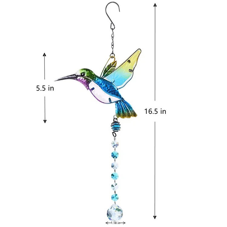6pcs Hummingbird Wind Chimes Diamond Art Hanging Ornament Painting