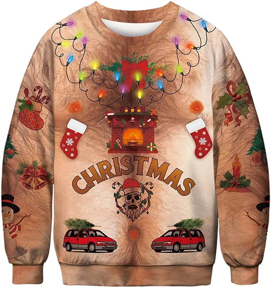 Unisex 3D Fun Spoof Printed Christmas Sweatshirt