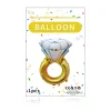 10PCS Diamond Rings Aluminum Film Balloons Proposal Engagement Party Decors