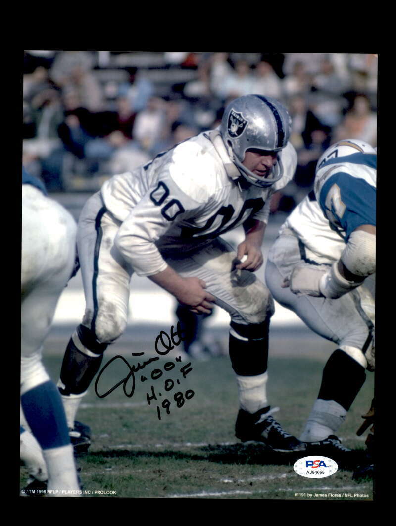 Jim Otto PSA DNA Coa Signed 8x10 Photo Poster painting Raiders Autograph