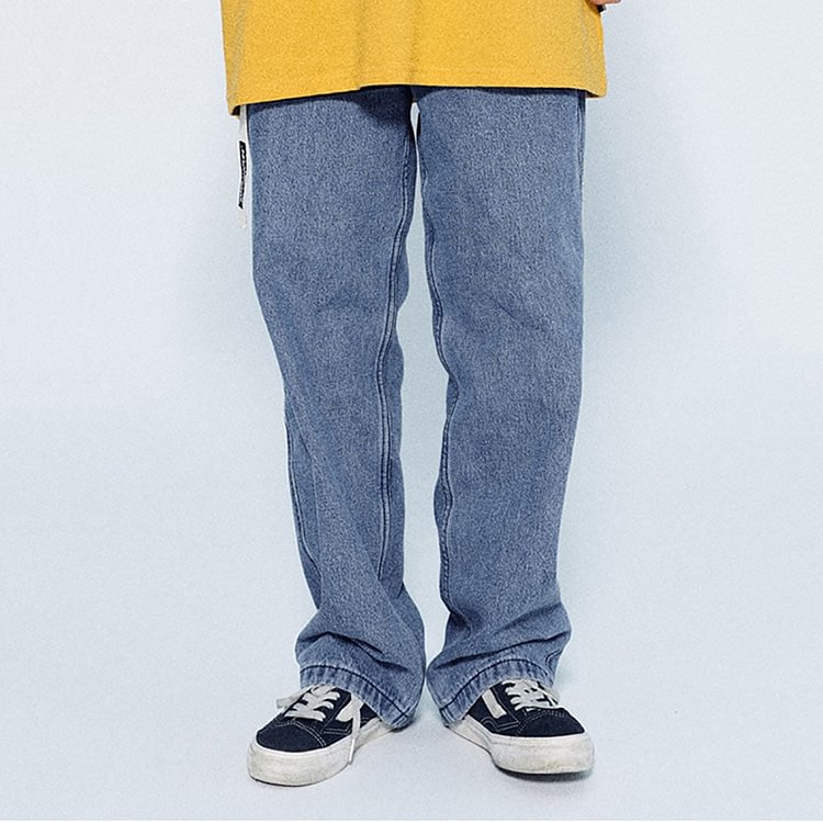 Jeans Men's plus Size Exercise Pants Ancient Water Loose Straight Casual Trousers Men Jeans