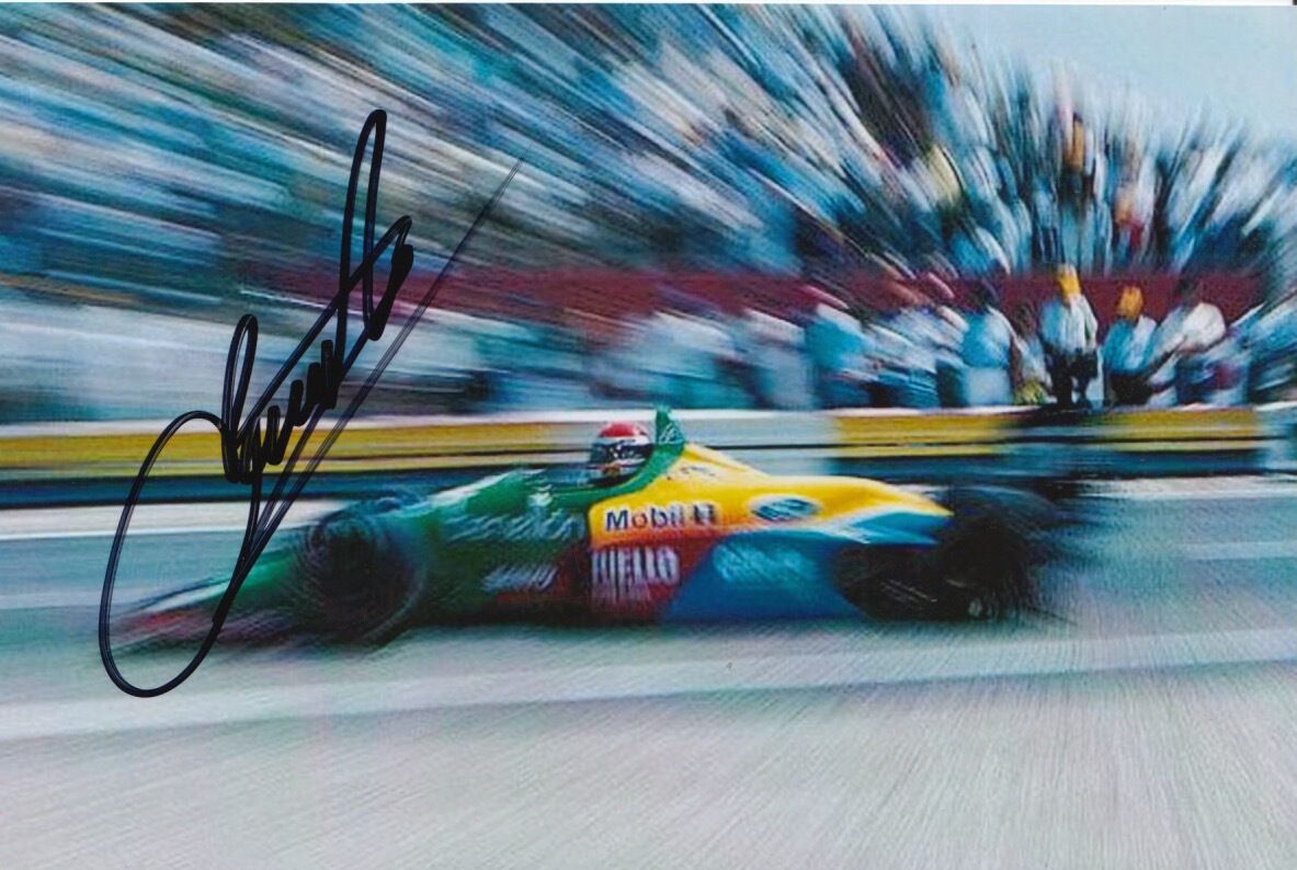 EMANUELE PIRRO HAND SIGNED BENETTON F1 6X4 Photo Poster painting 15.