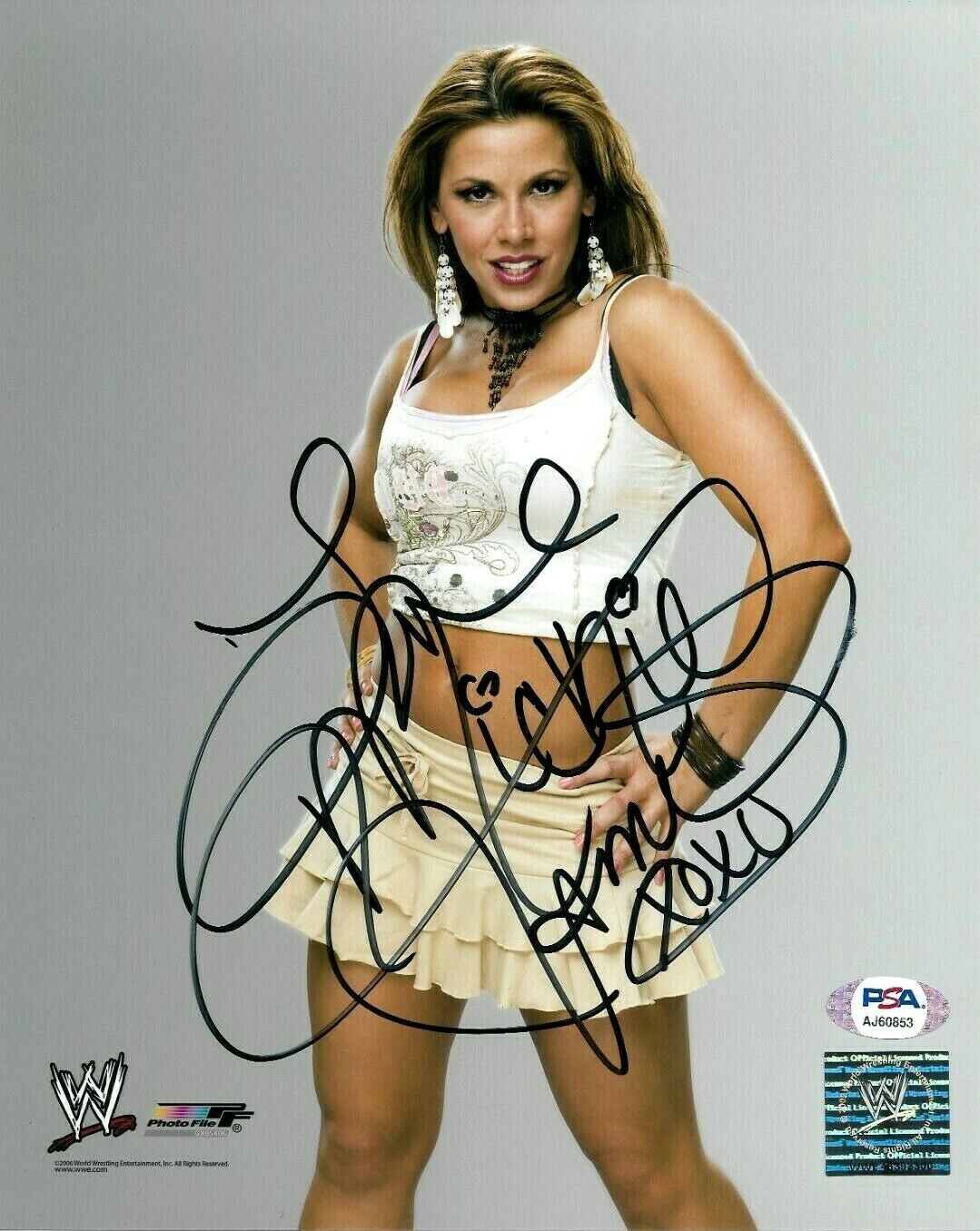 WWE MICKIE JAMES HAND SIGNED AUTOGRAPHED 8X10 Photo Poster painting WITH PROOF AND PSA COA 4