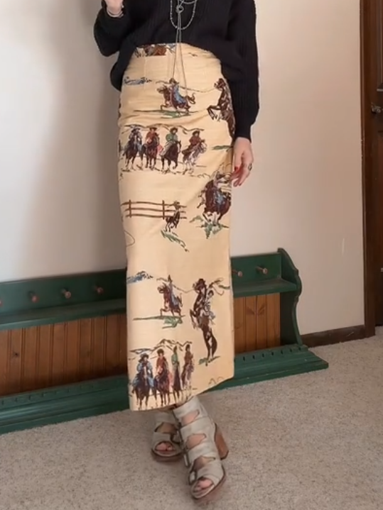 Women's Western Riding Print Skirt