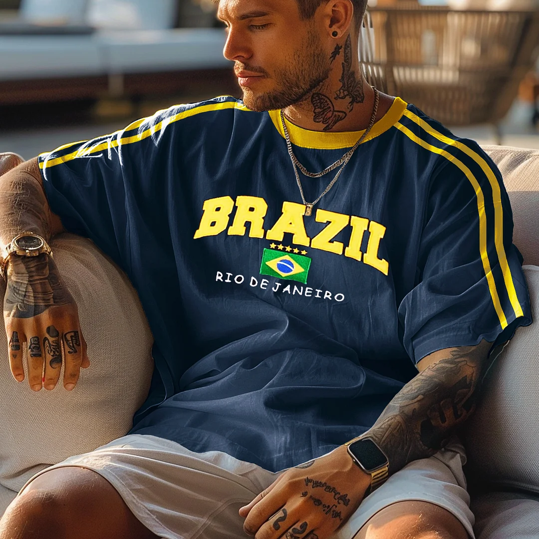 Unisex Retro Brazilian Football Y2K Oversized T-Shirt