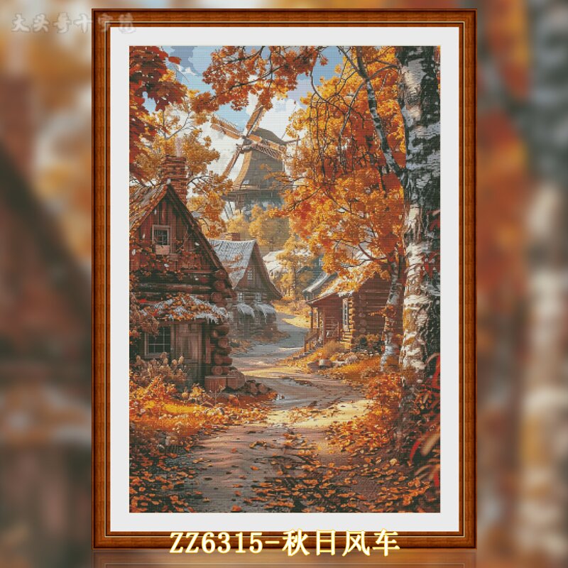 [ZZ6315-Autumn Windmill]  Painting Fairy Cross Stitch