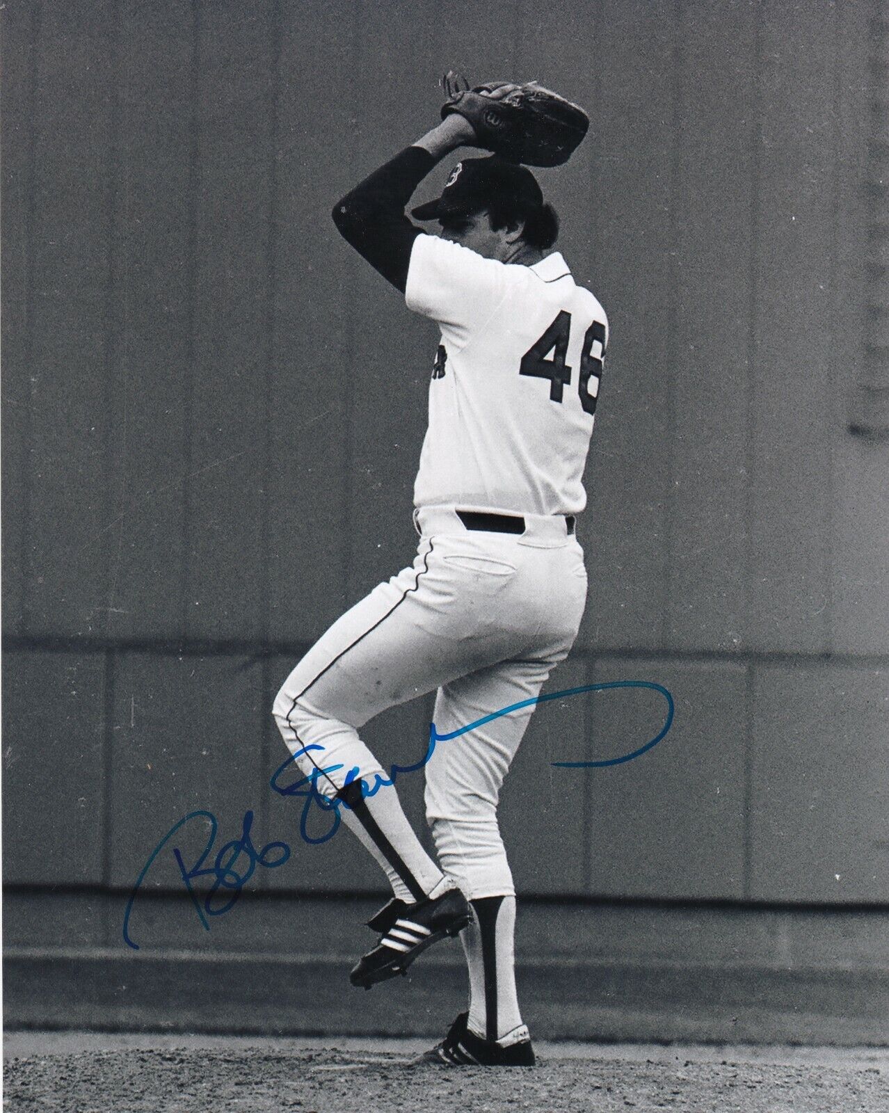 BOB STANLEY BOSTON RED SOX ACTION SIGNED 8x10