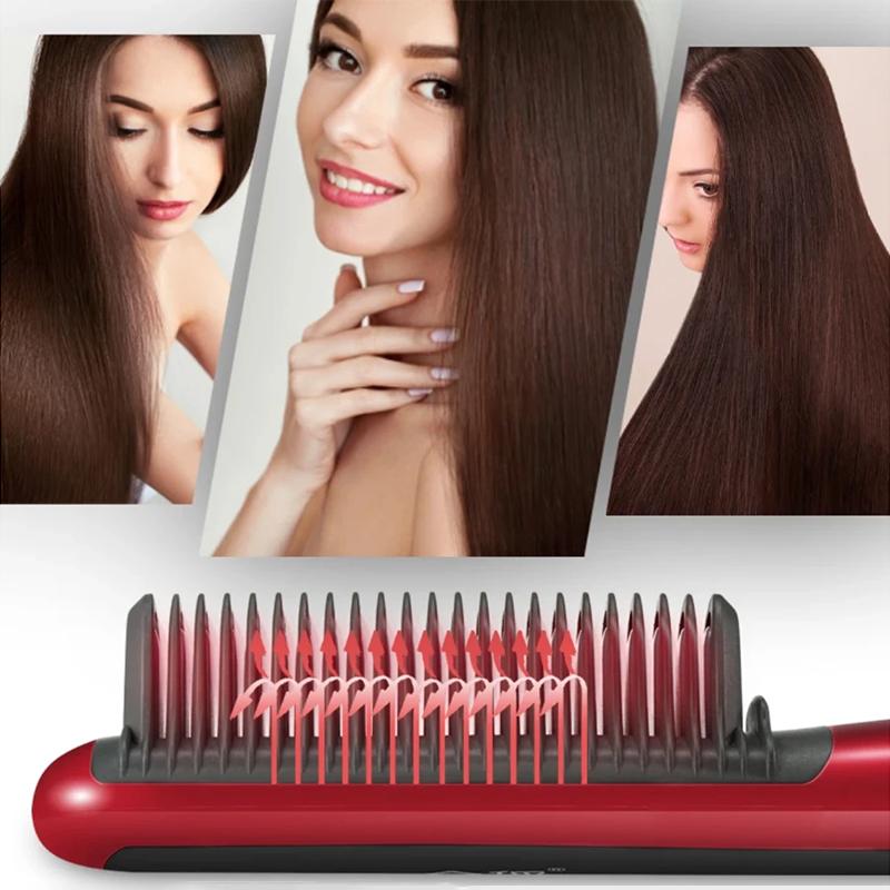 Ceramic straightening hair brush | 168DEAL