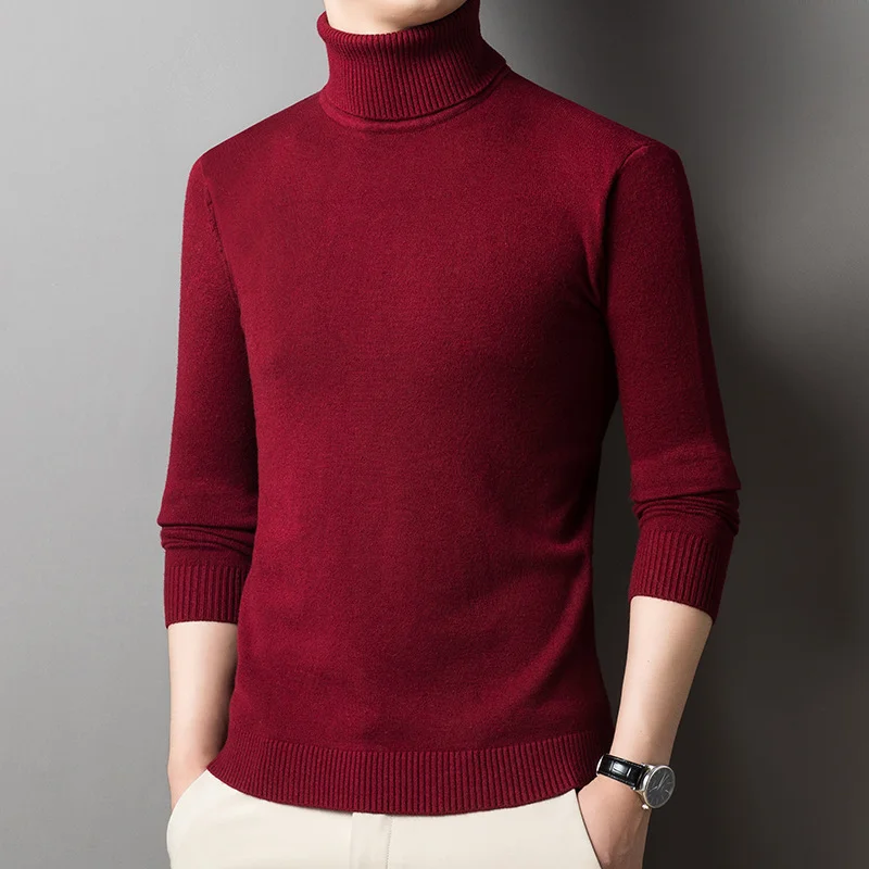 Men's Turtleneck Solid Color Sweater Men's Knitwear