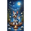 >SALE<Full Embroidery Eco-cotton Thread 11CT Printed Moonlight Dog Cross Stitch40x70cm