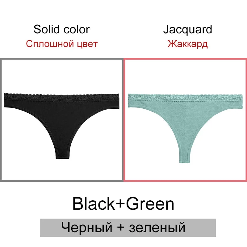 FINETOO Sexy Thongs Women 2Pcs/set Floral Waist G-string Panties Seamless Underwear Ladies Jacquard T-back Underpants S-2XL 2021