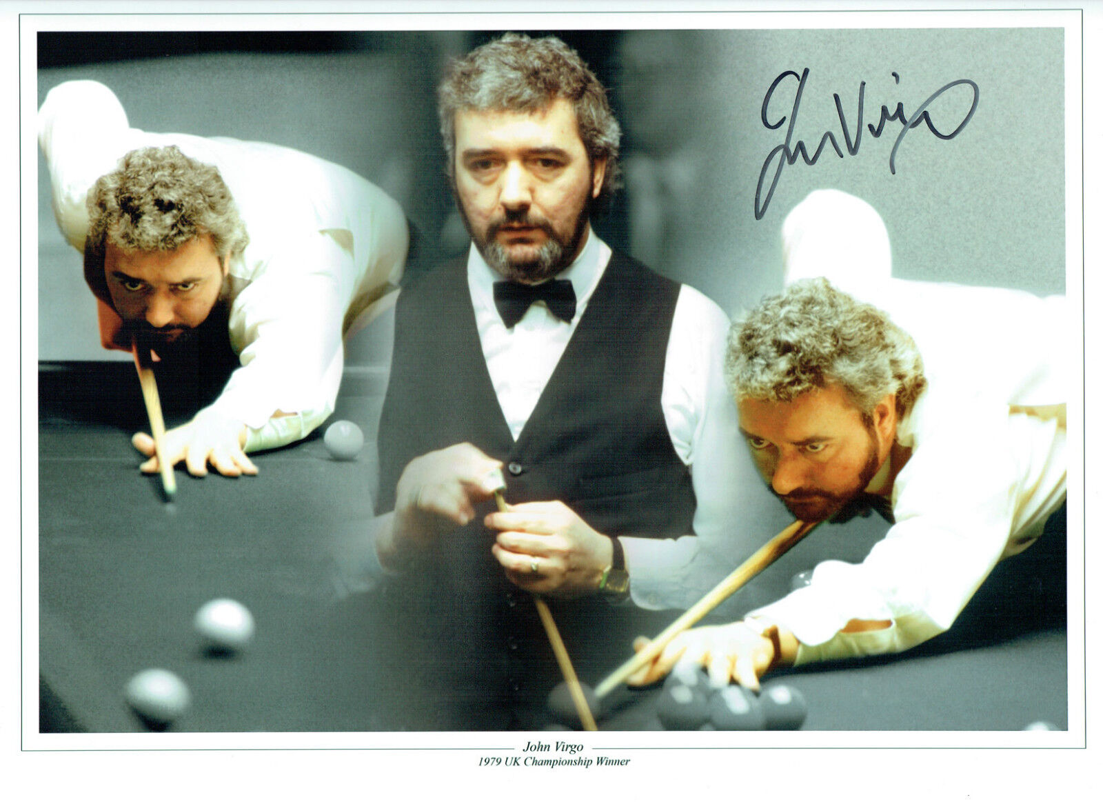 John VIRGO Signed Autograph Large 16x12 SNOOKER Montage Photo Poster painting AFTAL COA