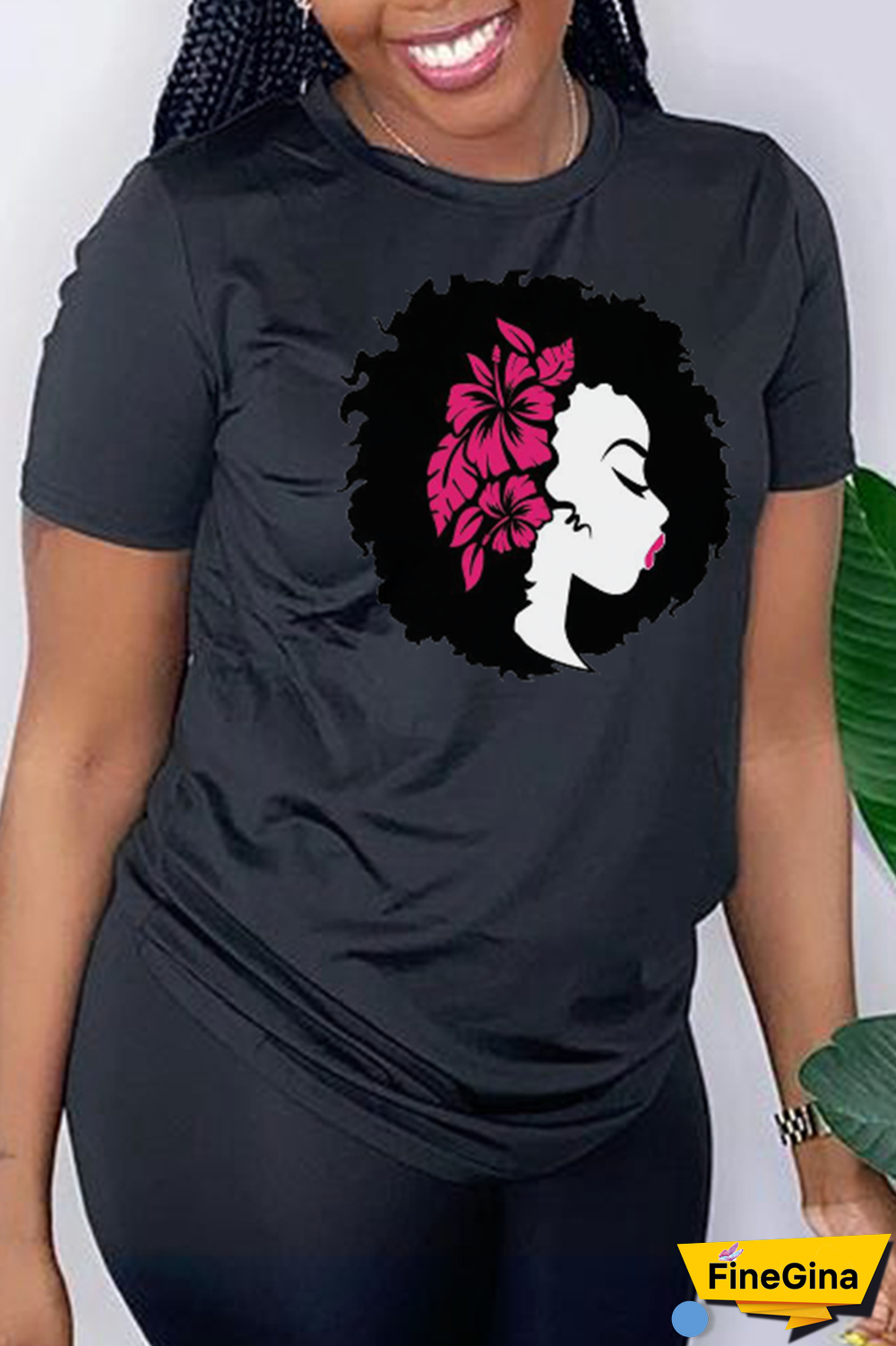 Black Casual Vintage Print Patchwork O Neck T-Shirts