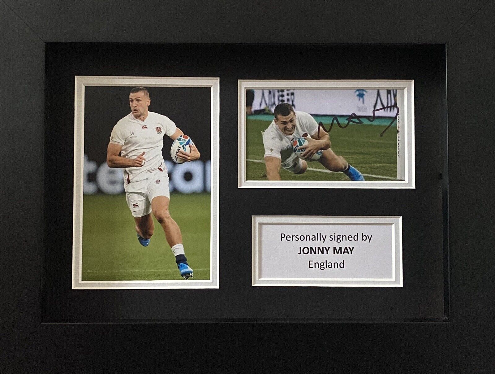 Jonny May Genuine Signed England Photo Poster painting In A4 Frame Display