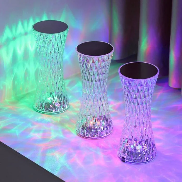 Crystal Diamond Rechargeable Tower Table Lamp - Appledas