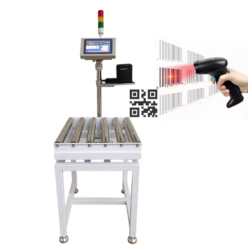 China High Quality RFID Conveyor Roller Scale With Printer Check Weigher With LCD Weighing Indicator RFID Automated Checkweigher