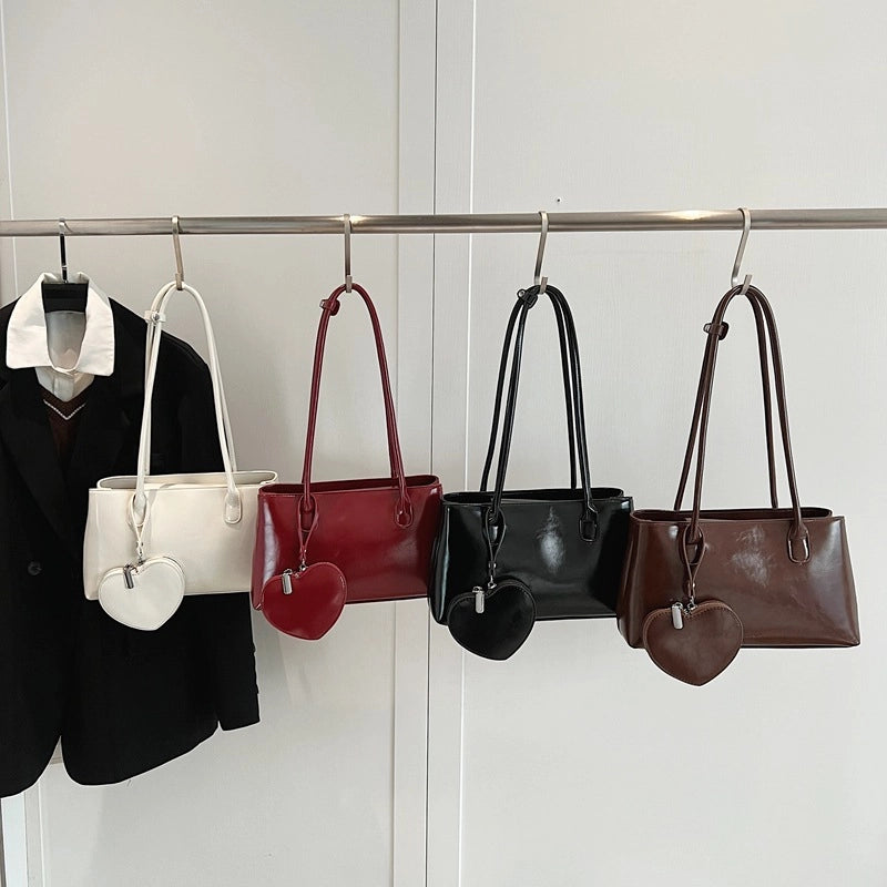 Women's Large PU Solid Color Elegant Vintage Style Streetwear Square Magnetic Buckle Handbag2