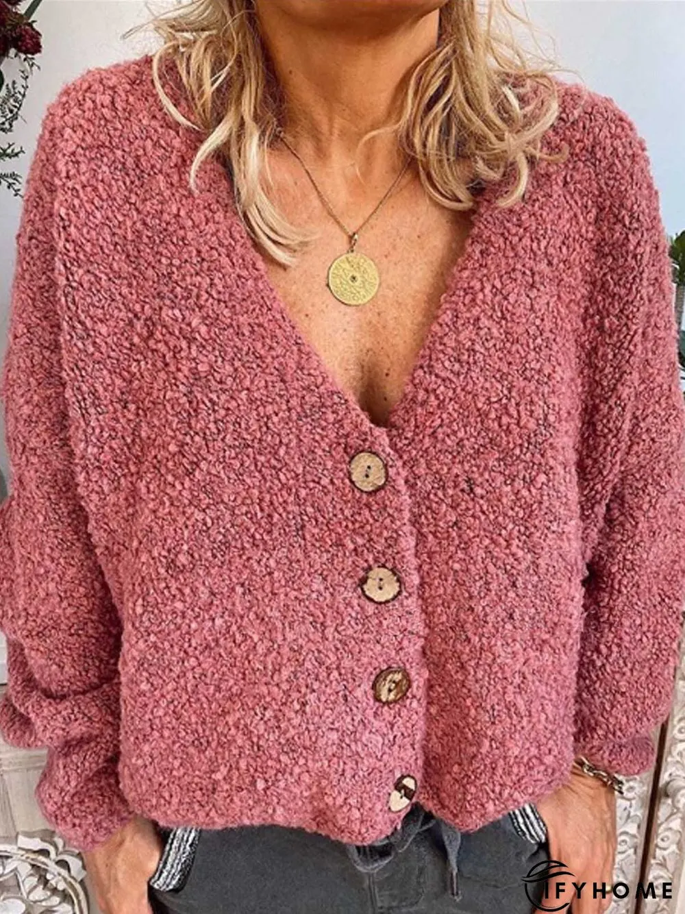 Red Casual Long Sleeve Patchwork Sweater | IFYHOME
