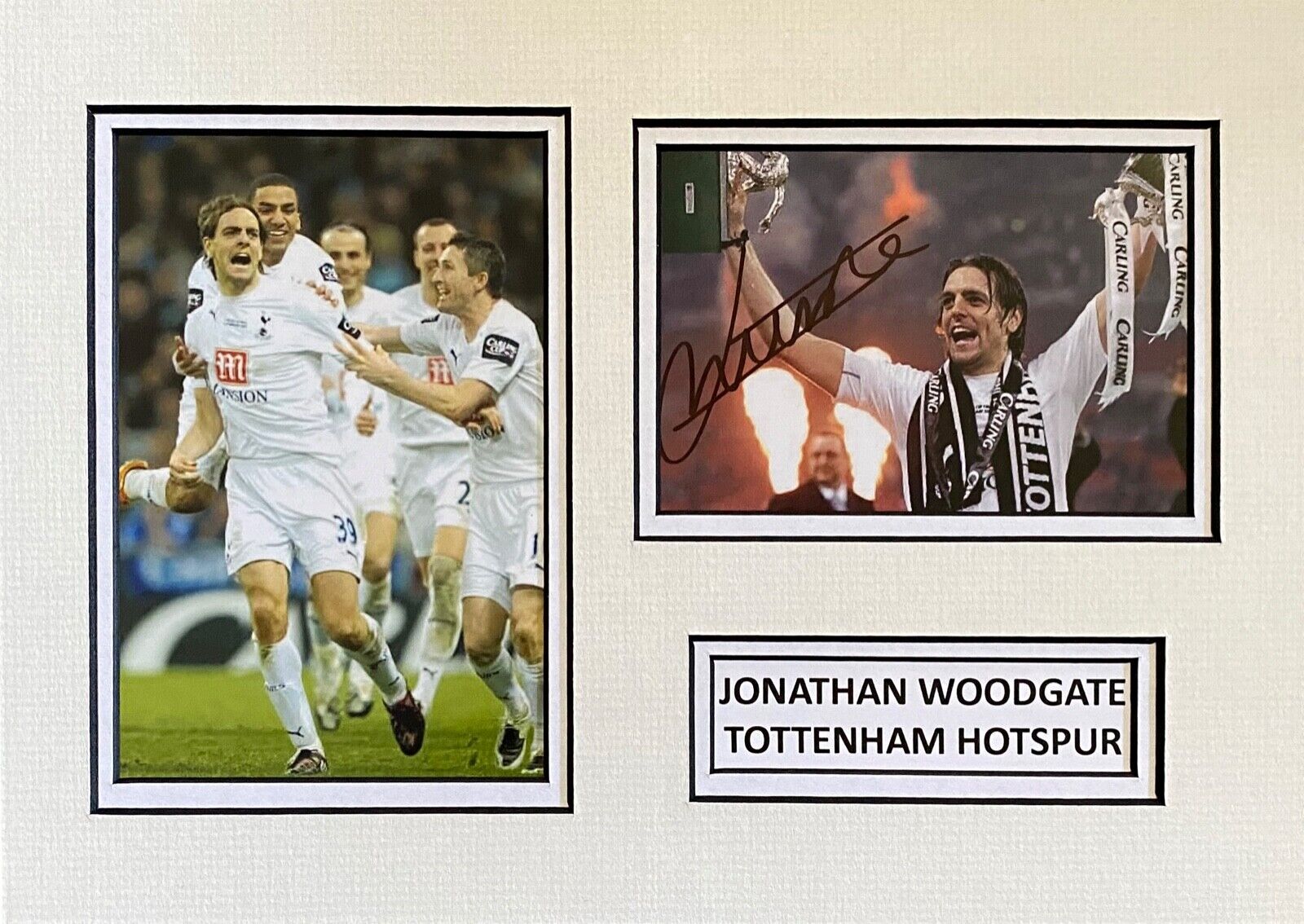 JONATHAN WOODGATE HAND SIGNED A4 Photo Poster painting MOUNT DISPLAY TOTTENHAM AUTOGRAPH 1