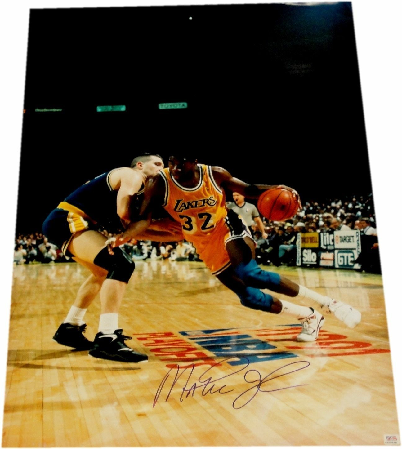 Magic Johnson Hand Signed Autographed 20x30 Photo Poster painting Los Angeles Lakers VS Mullin