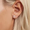 925 Sterling Silver Sakura Flower Stud Earrings 
