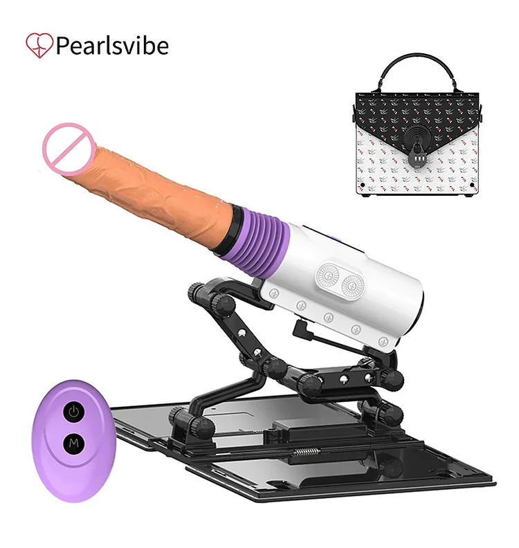 New Portable Handbag Sex Machine Automatic Sexual Intercourse Remote  Control Love Machine with Heat Dildo Three Thrusting Speeds Sex Toys