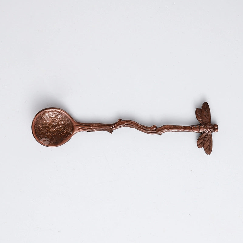 Retro Carved Hammer Pattern Zinc Alloy Spoon 1 Piece