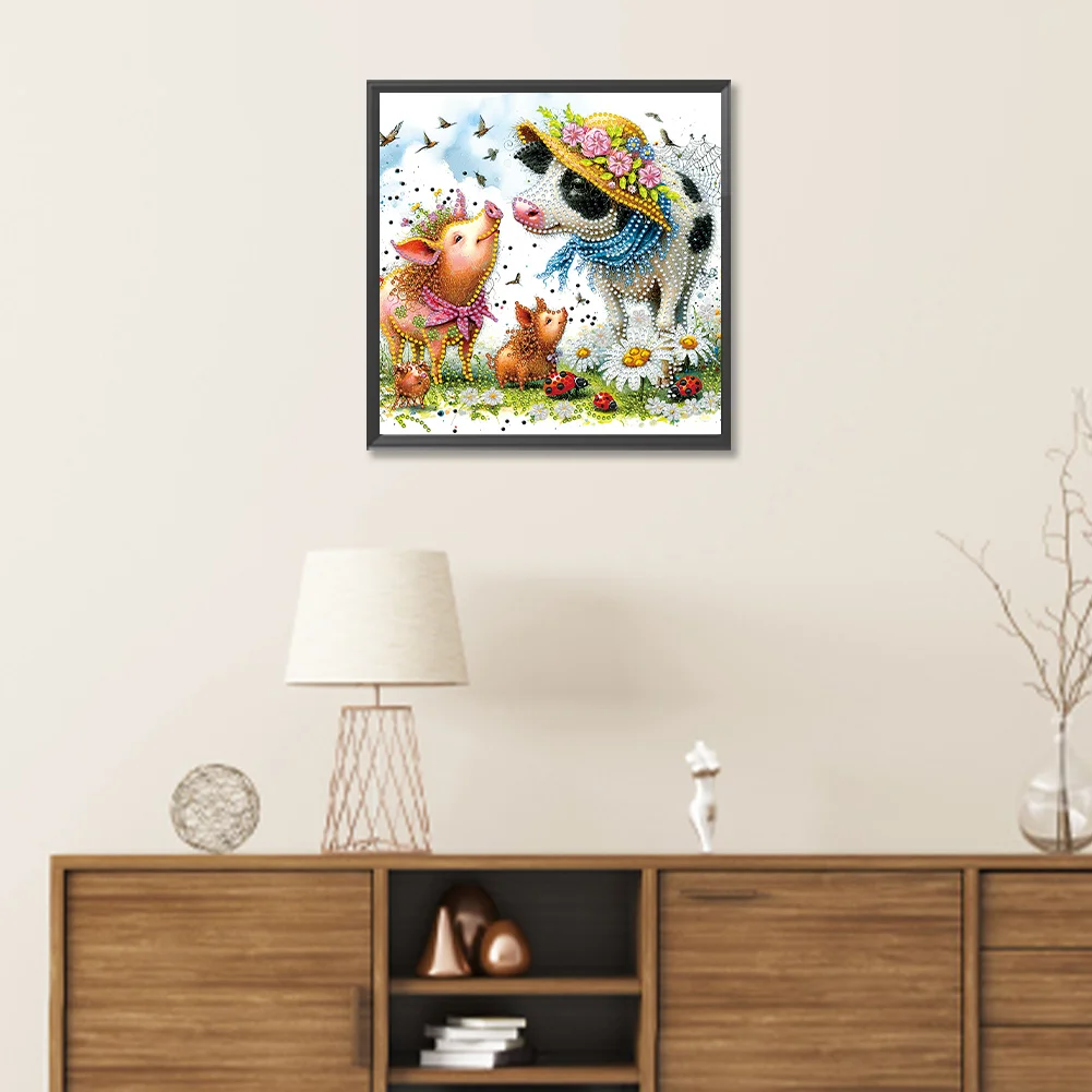 Diamond Painting - Partial Special Shaped Drill - Cow(Canvas|30*30cm)