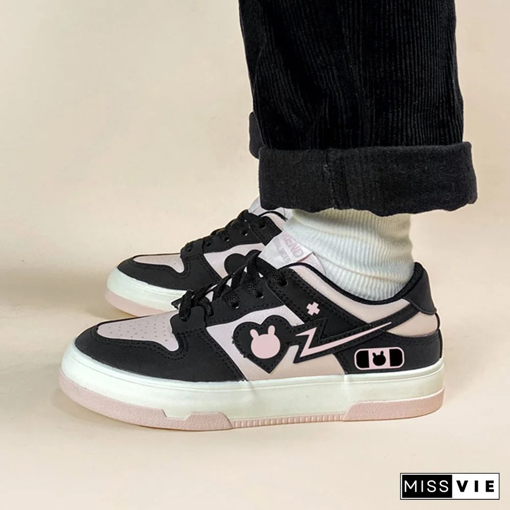 Love Heart Bunny Platform Round Toe Sneakers
