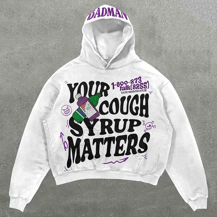 SOPULA Your Cough Matters Graphic Oversized Hoodie