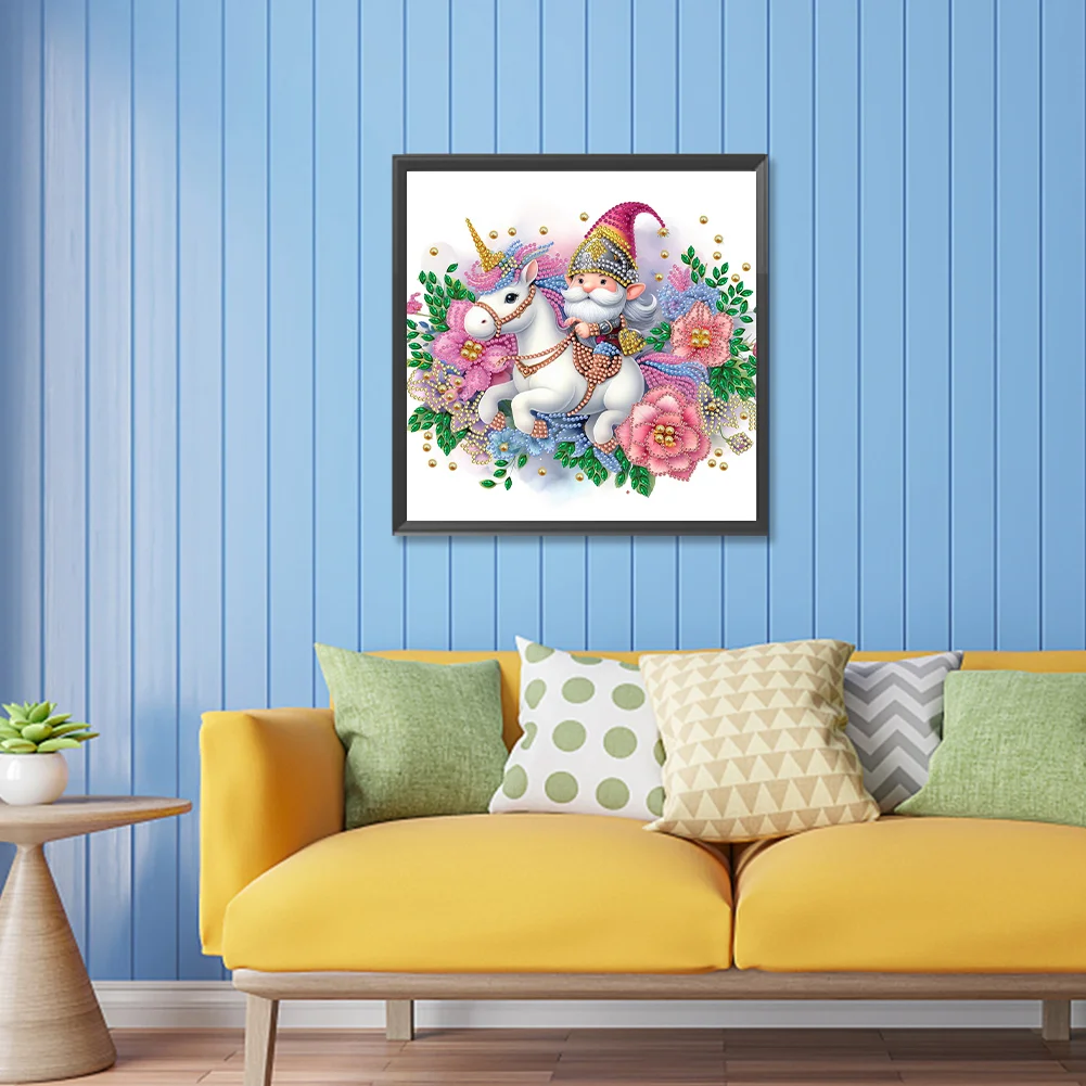 Diamond Painting - Partial Special Shaped Drill - Unicorn Gnome(Canvas|30*30cm)