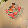 Diamond Painting Acrylic Single-Sided Heart Twin Sparrows Hanging Pendant