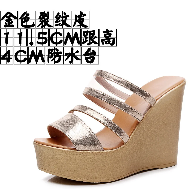 Breakj Breakj Plop And Ultra-High Heel Waterproof Table Pine Cake Thick Bottom Fish Mouth Sandals Night Shop Sexy Transparent With Fashion Slippers Woman