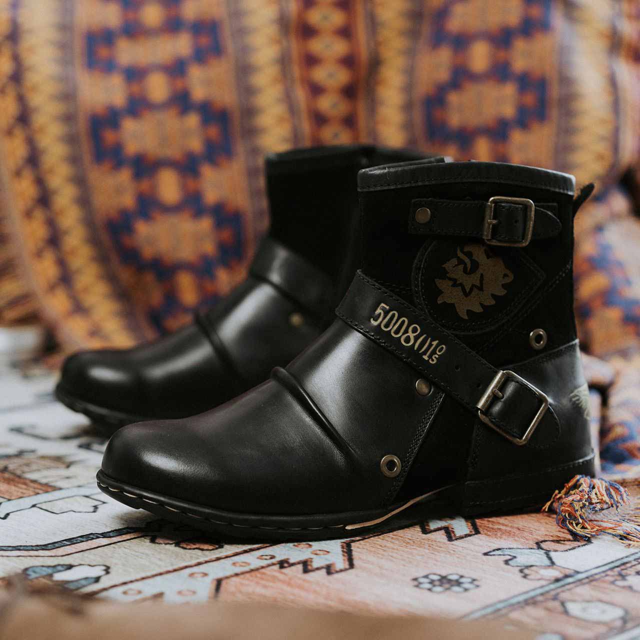 Men's Vintage Western Cowboy Martin Boots