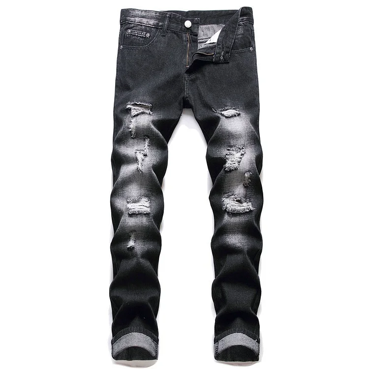 J Shaped Jeans Men's Pants Trendy Slim Denim Straight-Leg Pants