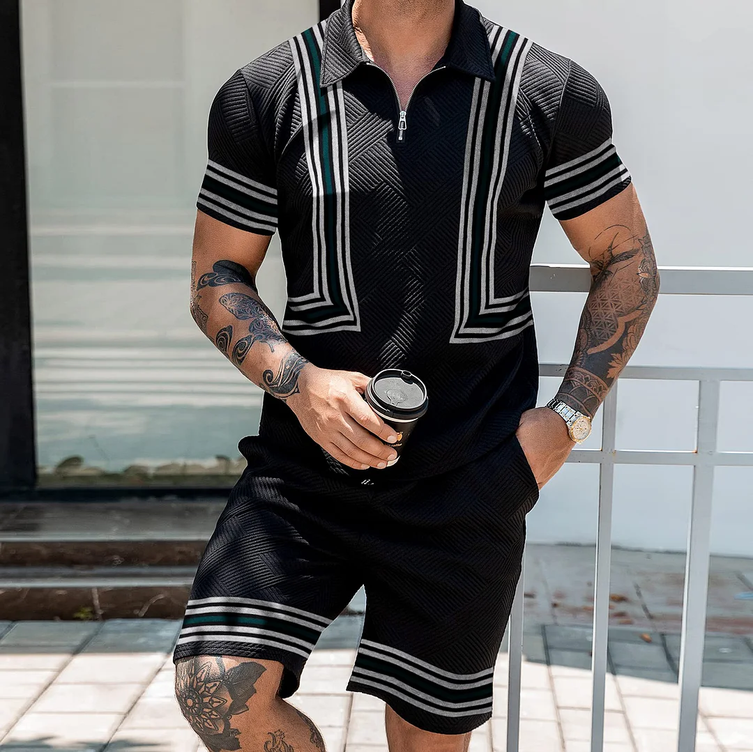 Casual Retro Fashion Lapel Short Sleeve Suit
