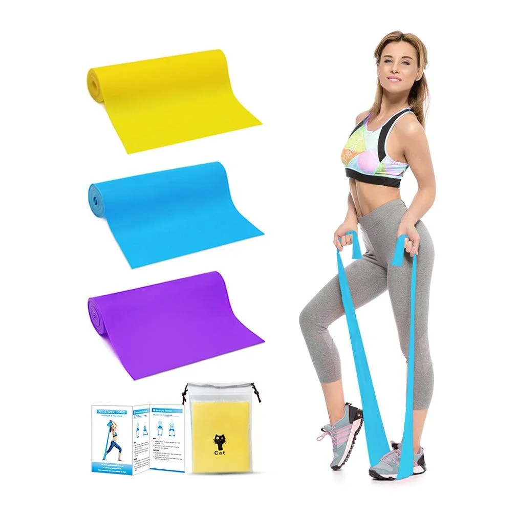 3 In 1 TPE Yoga Stretch Sheet Fitness Elastic Band Resistance Band Strength Training Stretch Band Set