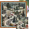 Christmas Snow Scene-14CT Stamped Cross Stitch 50*50cm tapestrymarket